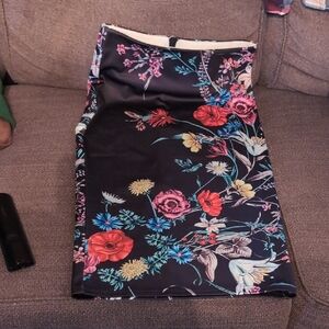 Floral Black Skirt
